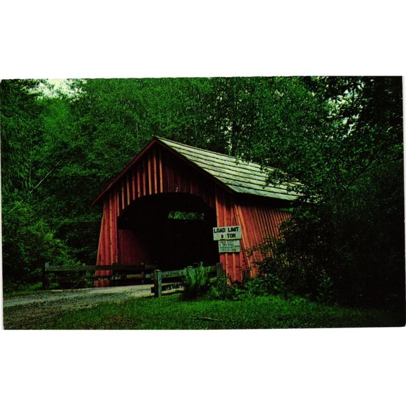 Unbranded Other - Covered Bridge Postcard Travel Souvenir Unposted North Fork Yachats River
